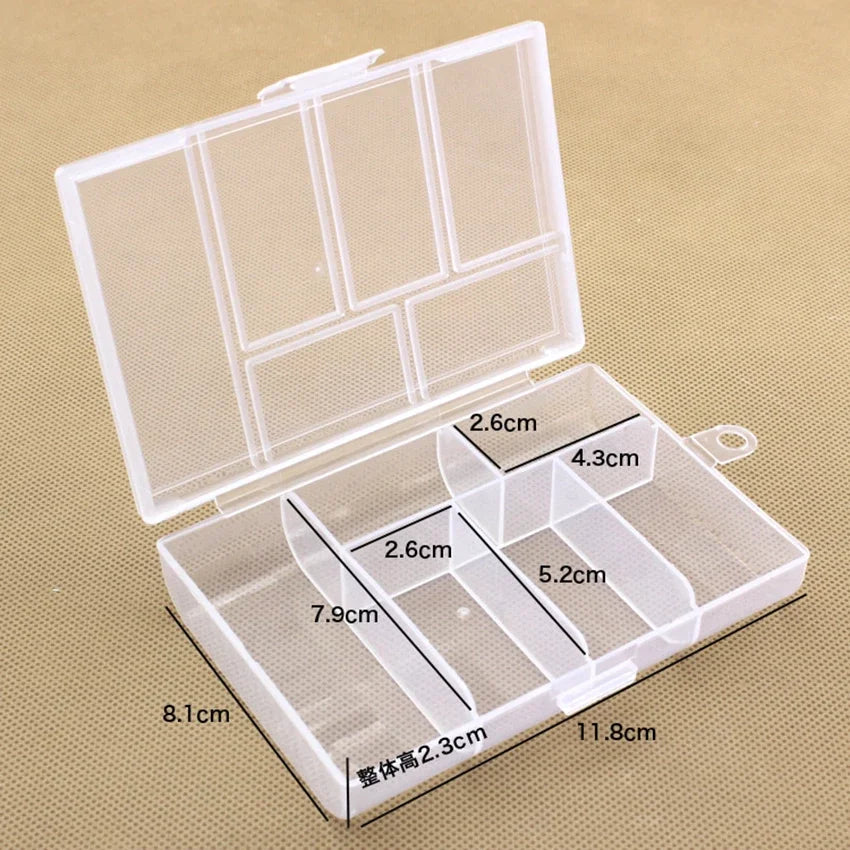 1pc 6 Grids Compartments Plastic Transparent Organizer Jewel Bead Case Cover Container Storage Box For Jewelry Pill Coin Sundry