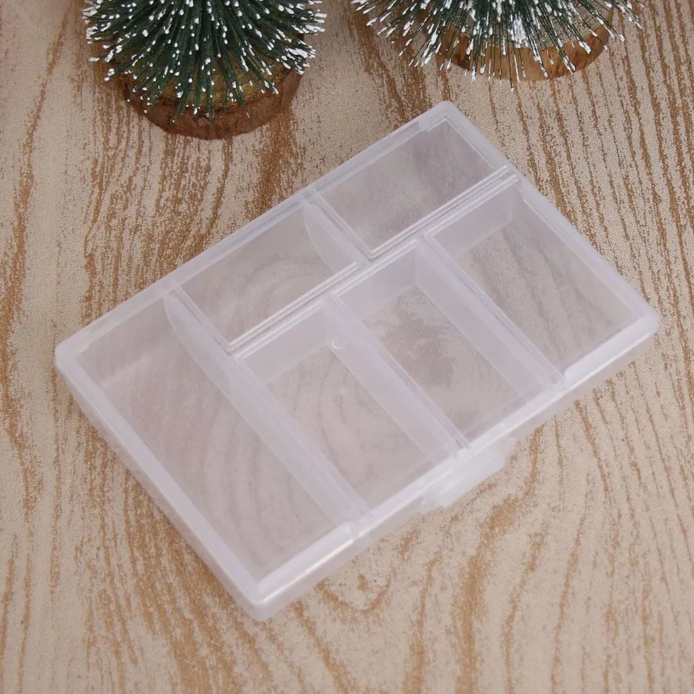 1pc 6 Grids Compartments Plastic Transparent Organizer Jewel Bead Case Cover Container Storage Box For Jewelry Pill Coin Sundry