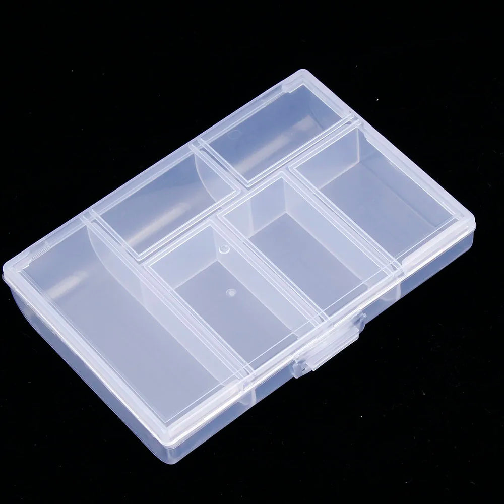 1pc 6 Grids Compartments Plastic Transparent Organizer Jewel Bead Case Cover Container Storage Box For Jewelry Pill Coin Sundry