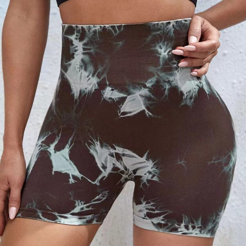 Printed Tight Fit Sports Yoga Shorts Print Tight Sports Yoga Shorts