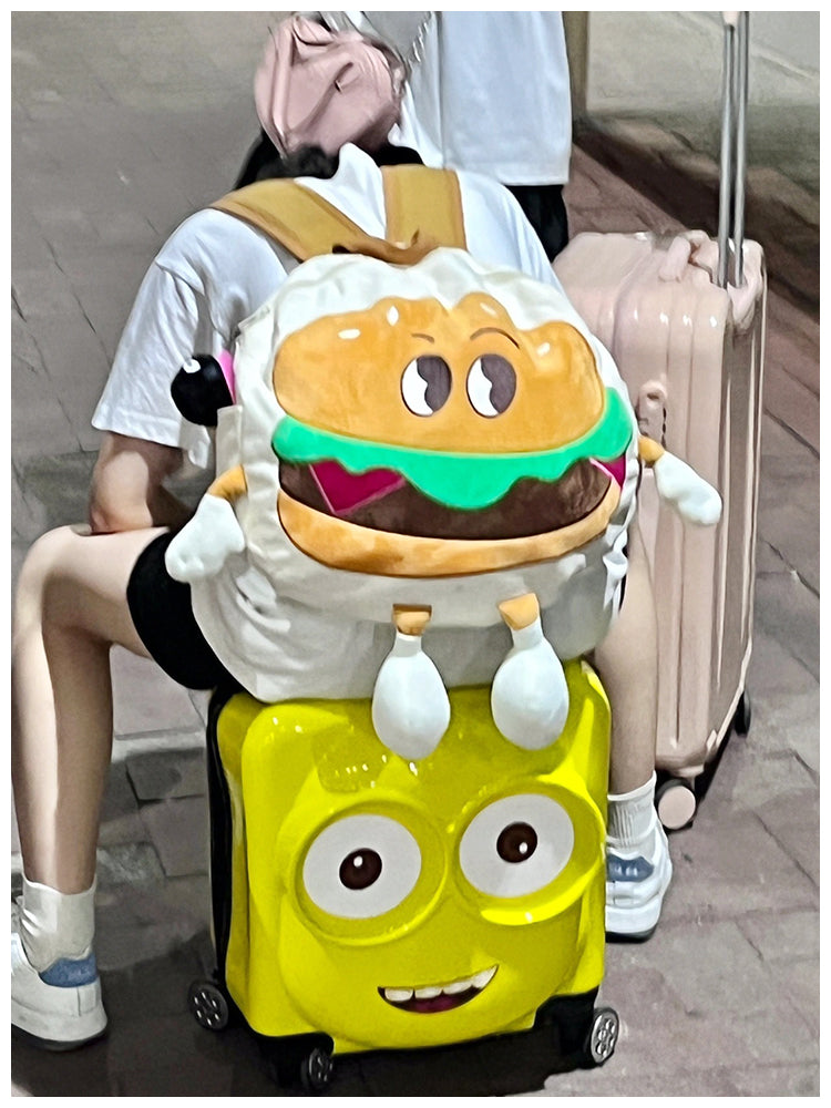 Backpack Cute Female Cartoon Canvas Class Hamburger