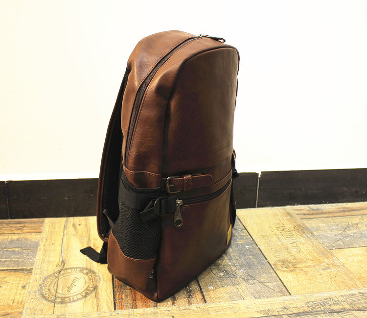 Travel Men Women's Casual Japanese Leather Backpack