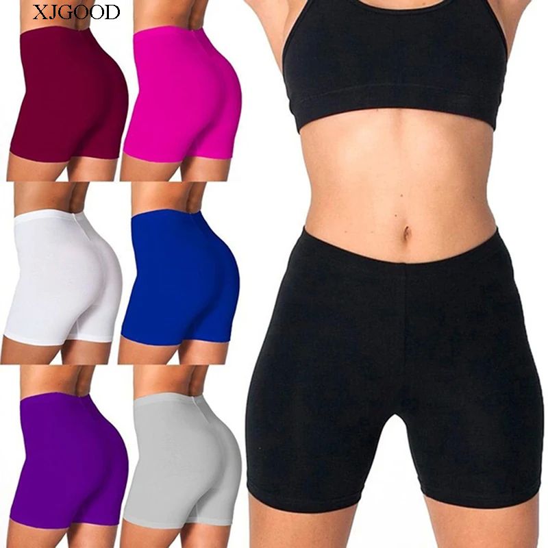 Solid Color High Waist Slim Yoga Shorts Pure Color High Waist Silm Yoga Shorts