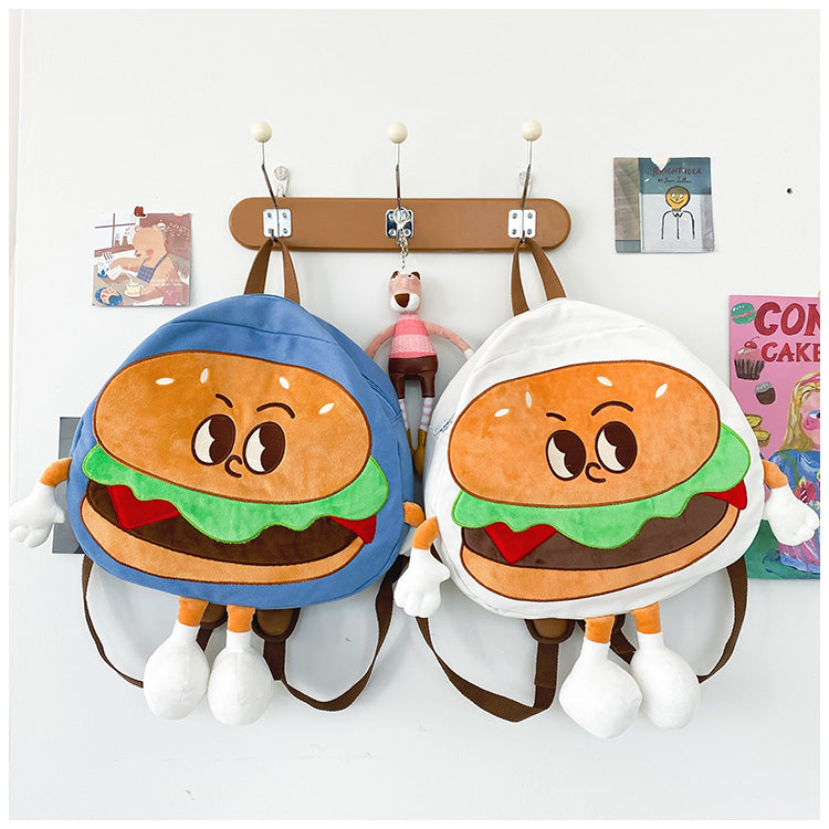 Backpack Cute Female Cartoon Canvas Class Hamburger