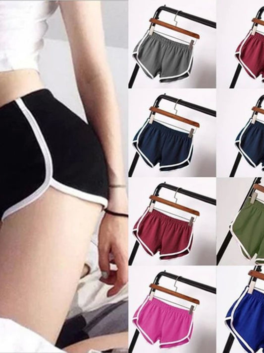 Women's Breathable Sports Yoga Shorts Female Pure Color Breathable Sports Yoga Shorts