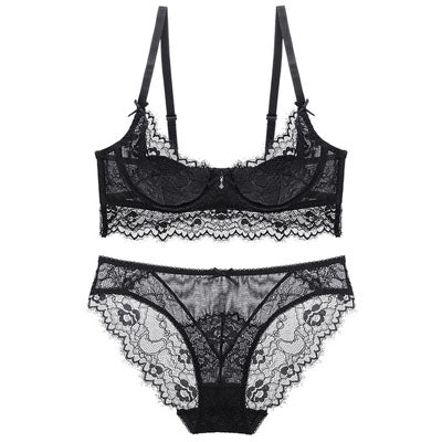 Beautiful Back Large Size Women's Lace Panties Passion Bra