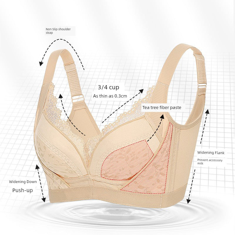 1916 Ms. Naijiao Ting Intimates Ultra-Thin Wireless Push up Adjustable Breast Holding Bra