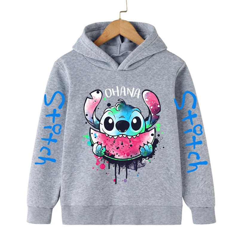 Funny Clothes Christmas Disney Stitch Hoodie Children Cartoon  Kid Girl Boy Lilo and Stitch Sweatshirt Hoody Baby Casual Top