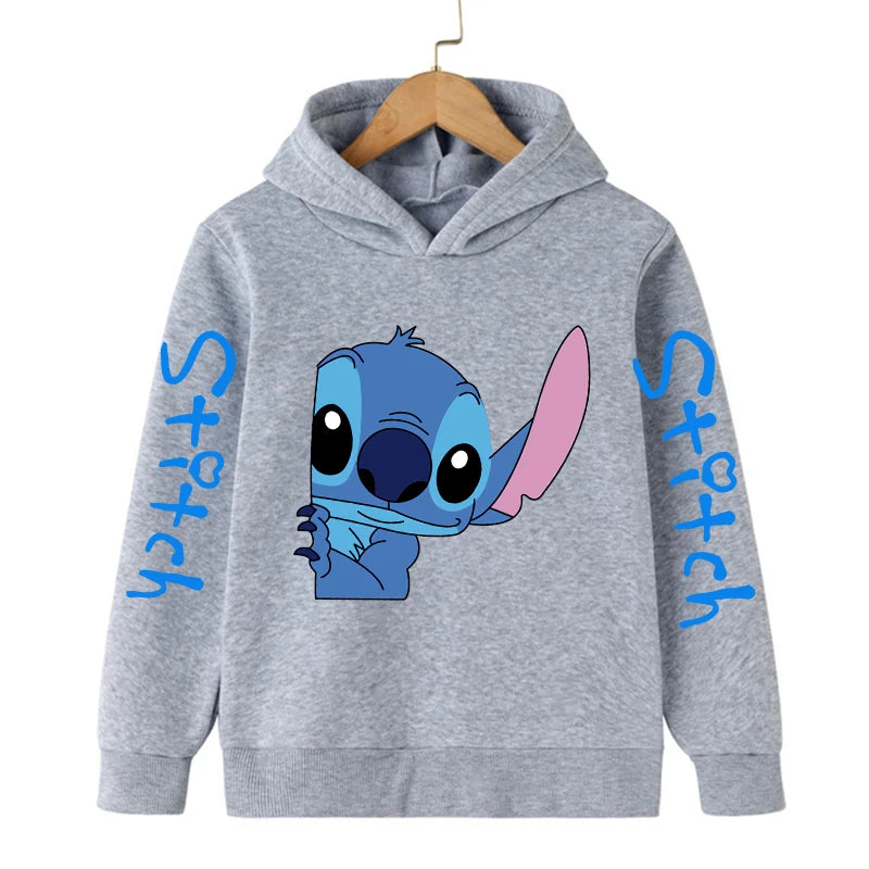 Funny Clothes Christmas Disney Stitch Hoodie Children Cartoon  Kid Girl Boy Lilo and Stitch Sweatshirt Hoody Baby Casual Top