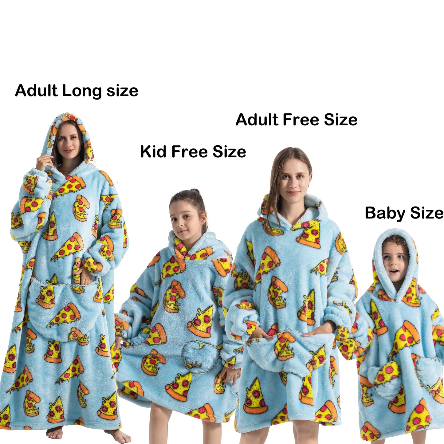 Flannel Blanket with Sleeves Winter Sweatshirt  Pullover Fleece Giant Shark Wearable Blanket Hoodie for adults kids babys