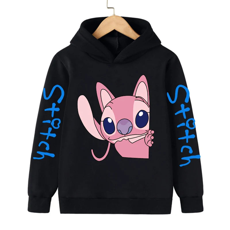 Funny Clothes Christmas Disney Stitch Hoodie Children Cartoon  Kid Girl Boy Lilo and Stitch Sweatshirt Hoody Baby Casual Top