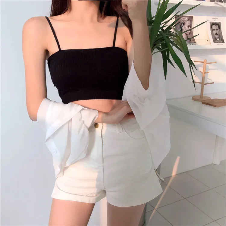 New Fashion Sexy Top Cotton Underwear Tube Top Bra Ladies Thread Bra Comfort Up Women Sports Bra Female Crop Top Sexy Lingerie