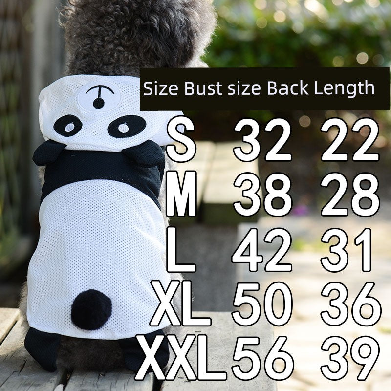 Pet Clothes Thin Summer Clothing Breathable Sun Protection Teddy Vest Dog Mesh Grid Mickey Panda Pet Costume