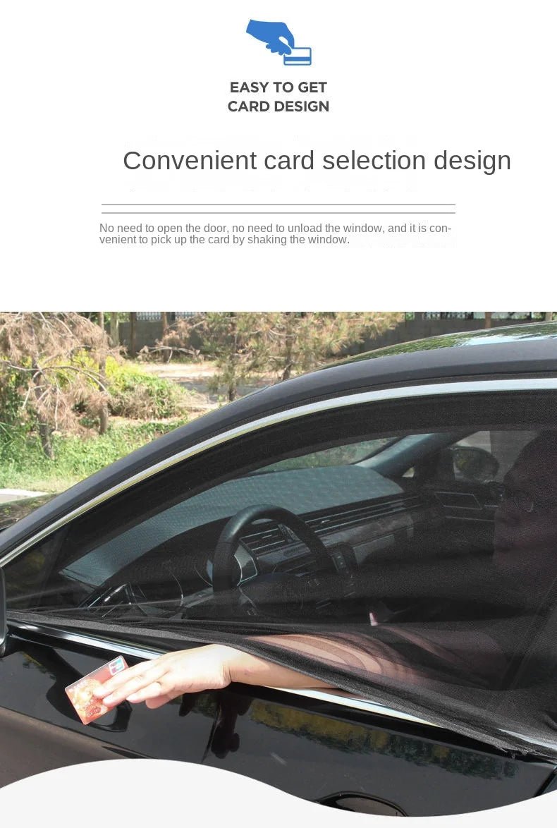 2pcs Car Rear Side Window Sunshade UV Protect Shield Mesh Prevent Mosquito Sunshine Privacy Protection Foldable Curtain