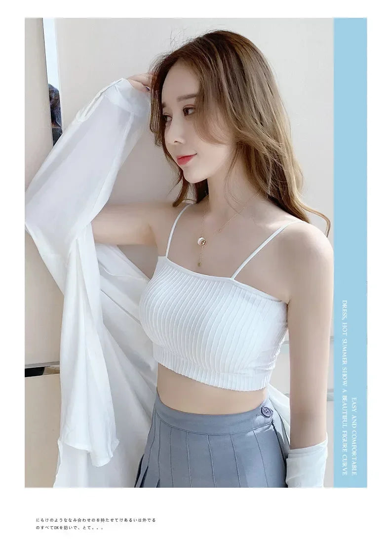 New Fashion Sexy Top Cotton Underwear Tube Top Bra Ladies Thread Bra Comfort Up Women Sports Bra Female Crop Top Sexy Lingerie