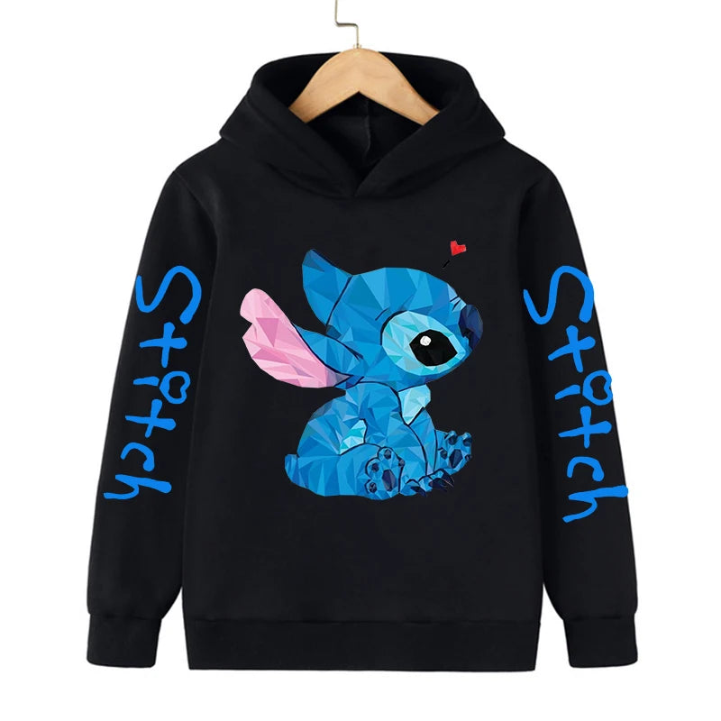 Funny Clothes Christmas Disney Stitch Hoodie Children Cartoon  Kid Girl Boy Lilo and Stitch Sweatshirt Hoody Baby Casual Top