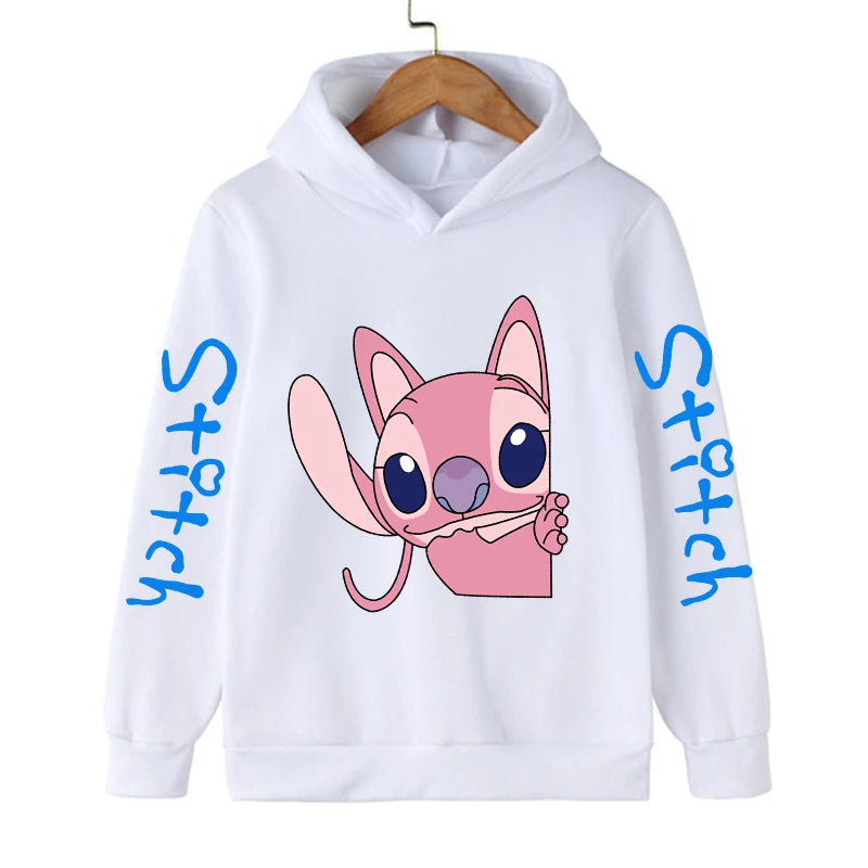 Funny Clothes Christmas Disney Stitch Hoodie Children Cartoon  Kid Girl Boy Lilo and Stitch Sweatshirt Hoody Baby Casual Top