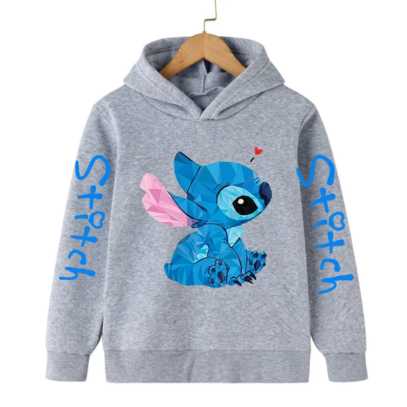 Funny Clothes Christmas Disney Stitch Hoodie Children Cartoon  Kid Girl Boy Lilo and Stitch Sweatshirt Hoody Baby Casual Top