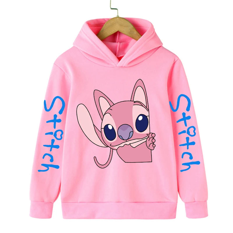 Funny Clothes Christmas Disney Stitch Hoodie Children Cartoon  Kid Girl Boy Lilo and Stitch Sweatshirt Hoody Baby Casual Top