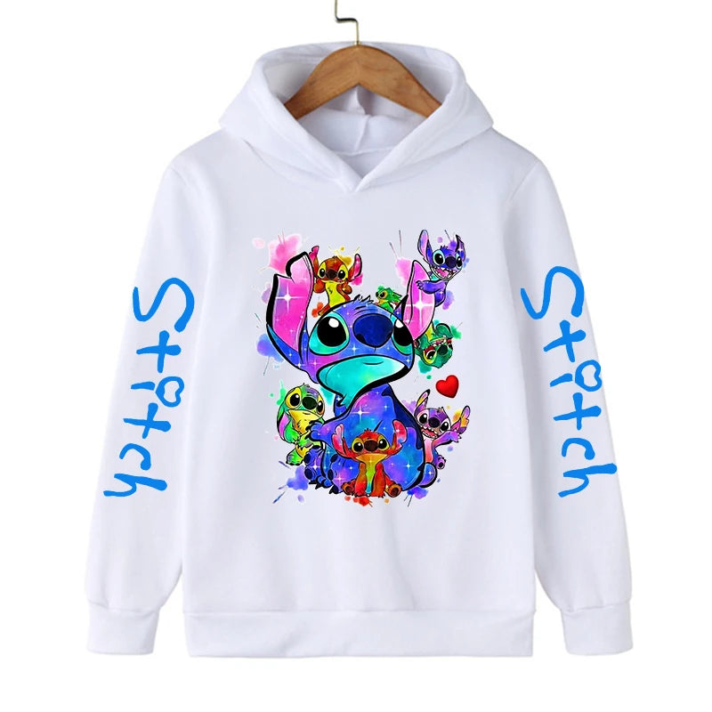 Funny Clothes Christmas Disney Stitch Hoodie Children Cartoon  Kid Girl Boy Lilo and Stitch Sweatshirt Hoody Baby Casual Top