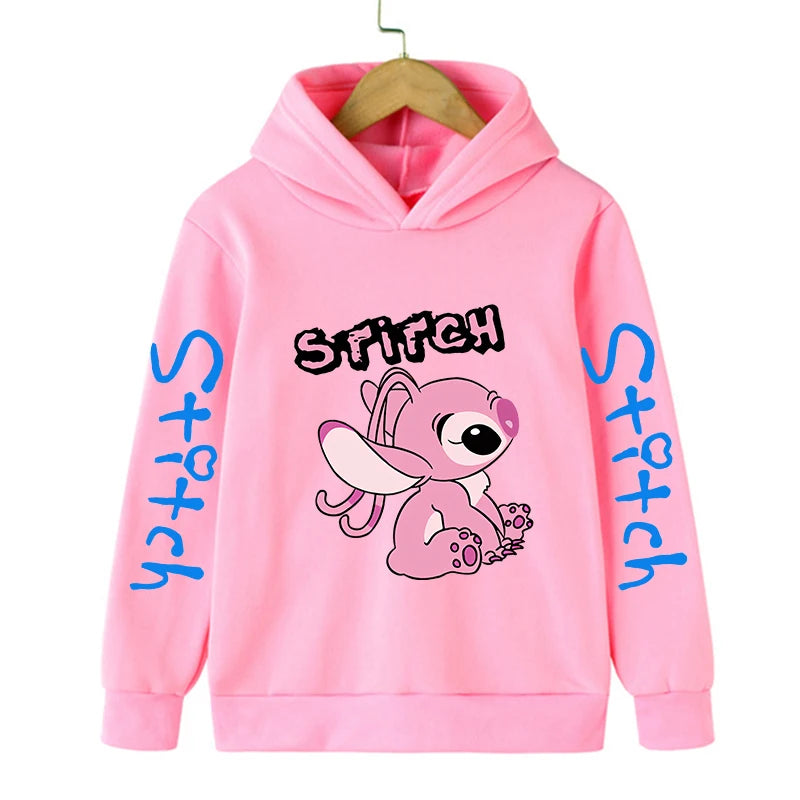 Funny Clothes Christmas Disney Stitch Hoodie Children Cartoon  Kid Girl Boy Lilo and Stitch Sweatshirt Hoody Baby Casual Top