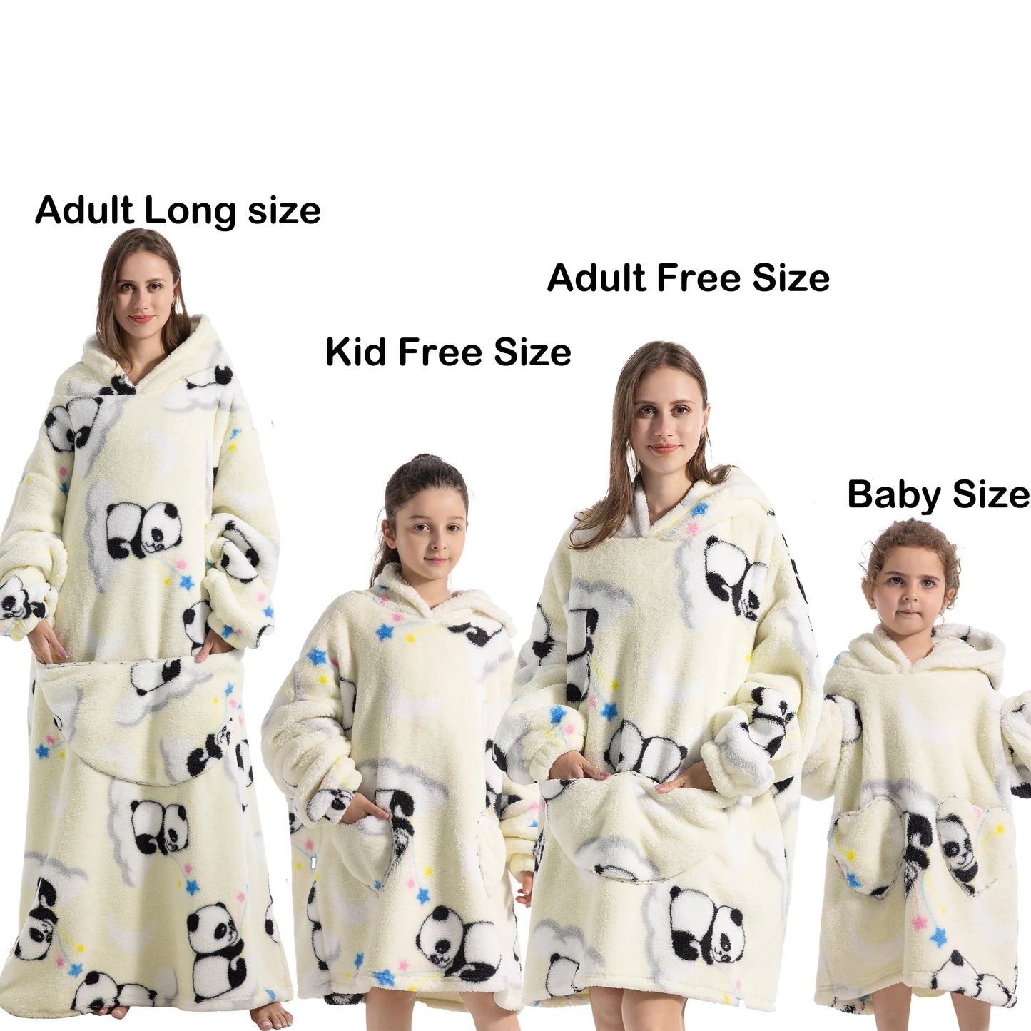 Flannel Blanket with Sleeves Winter Sweatshirt  Pullover Fleece Giant Shark Wearable Blanket Hoodie for adults kids babys