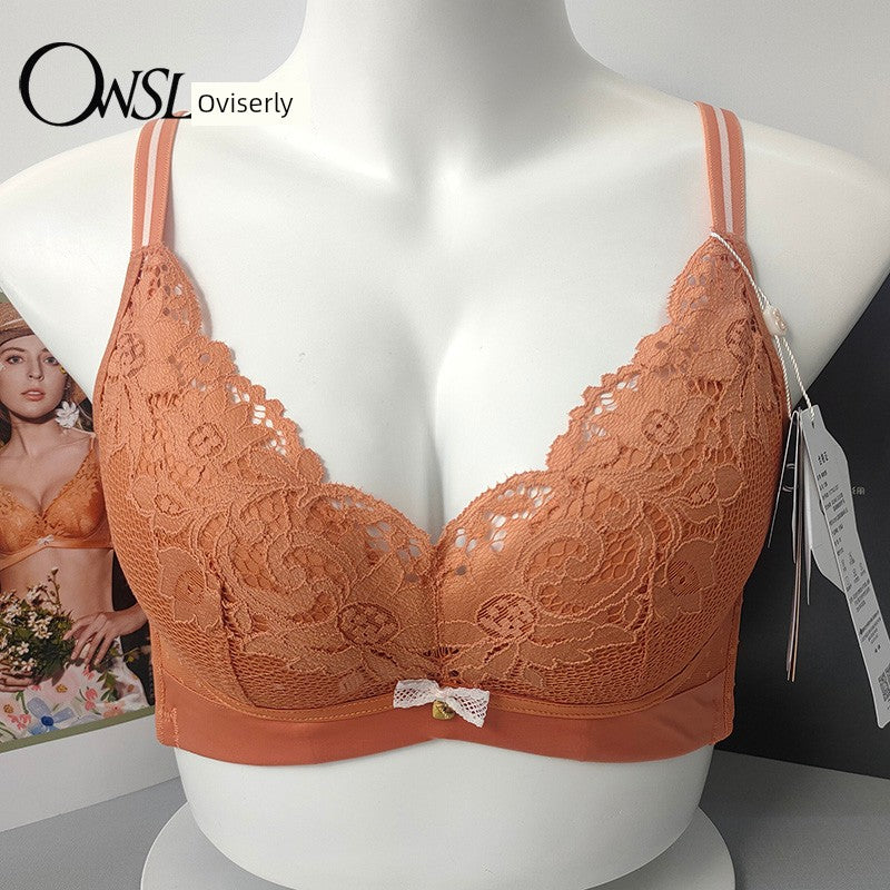 Owsl Same Style with Mall Push up Adjustable Bra Medium Thin Soft Steel Ring Women's Intimates Selenium 2210b