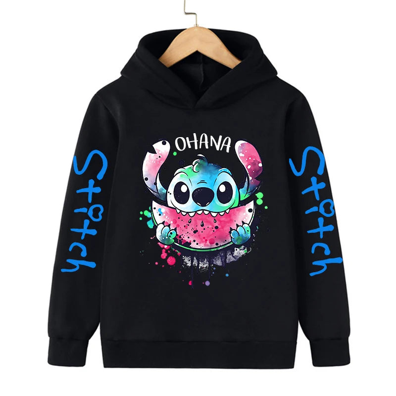 Funny Clothes Christmas Disney Stitch Hoodie Children Cartoon  Kid Girl Boy Lilo and Stitch Sweatshirt Hoody Baby Casual Top