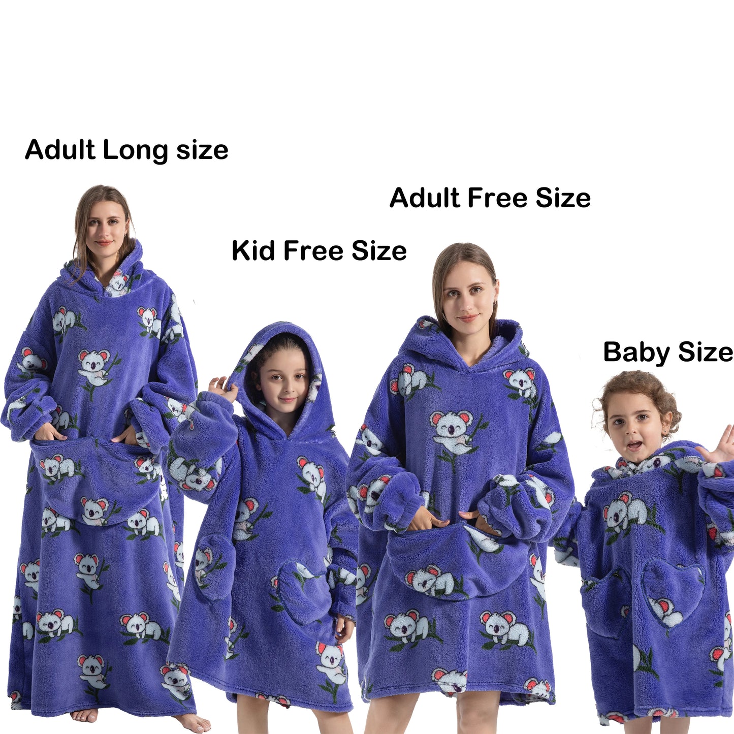 Flannel Blanket with Sleeves Winter Sweatshirt  Pullover Fleece Giant Shark Wearable Blanket Hoodie for adults kids babys