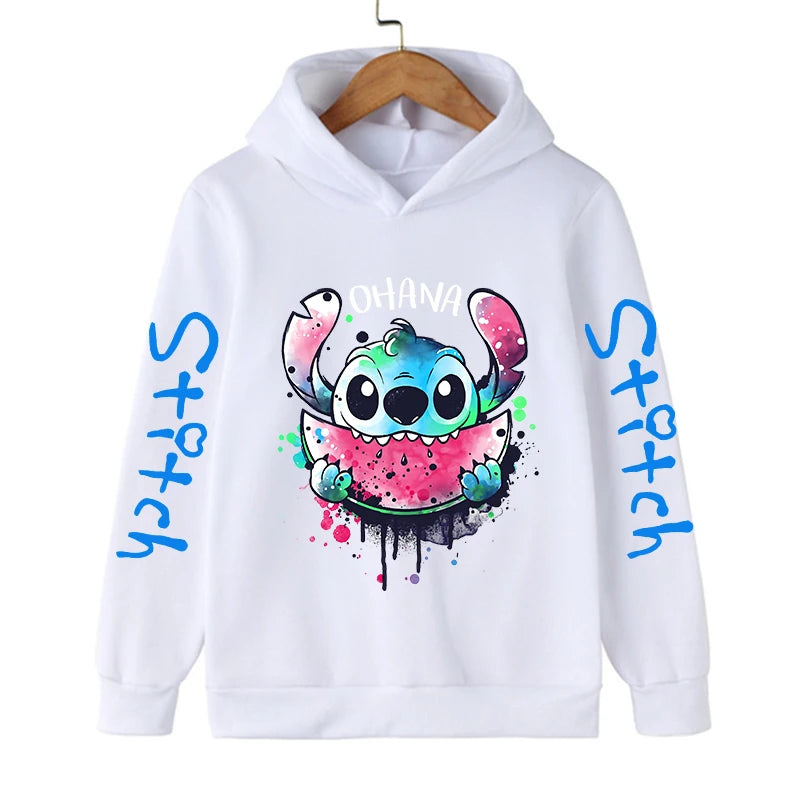 Funny Clothes Christmas Disney Stitch Hoodie Children Cartoon  Kid Girl Boy Lilo and Stitch Sweatshirt Hoody Baby Casual Top