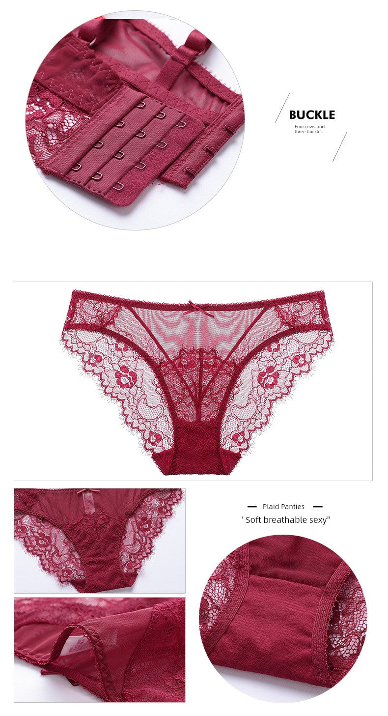 Beautiful Back Large Size Women's Lace Panties Passion Bra