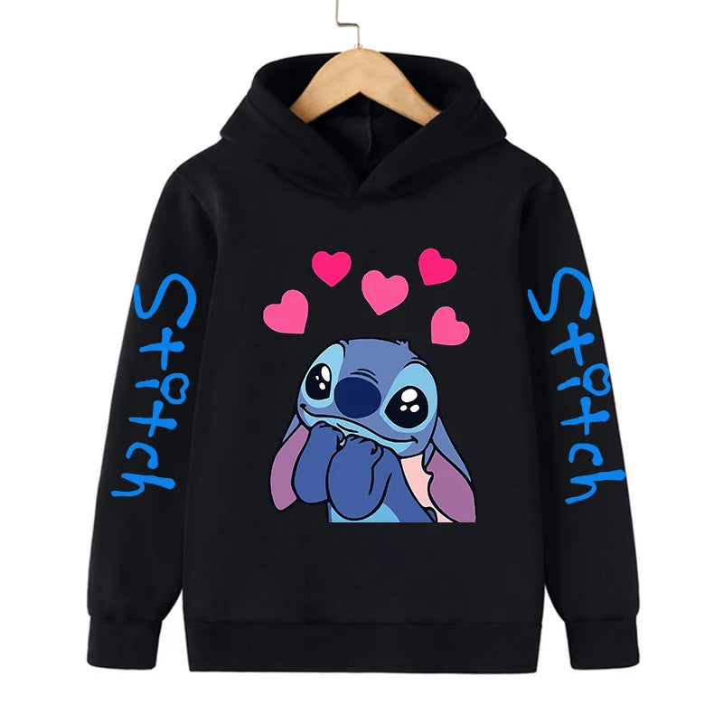 Funny Clothes Christmas Disney Stitch Hoodie Children Cartoon  Kid Girl Boy Lilo and Stitch Sweatshirt Hoody Baby Casual Top