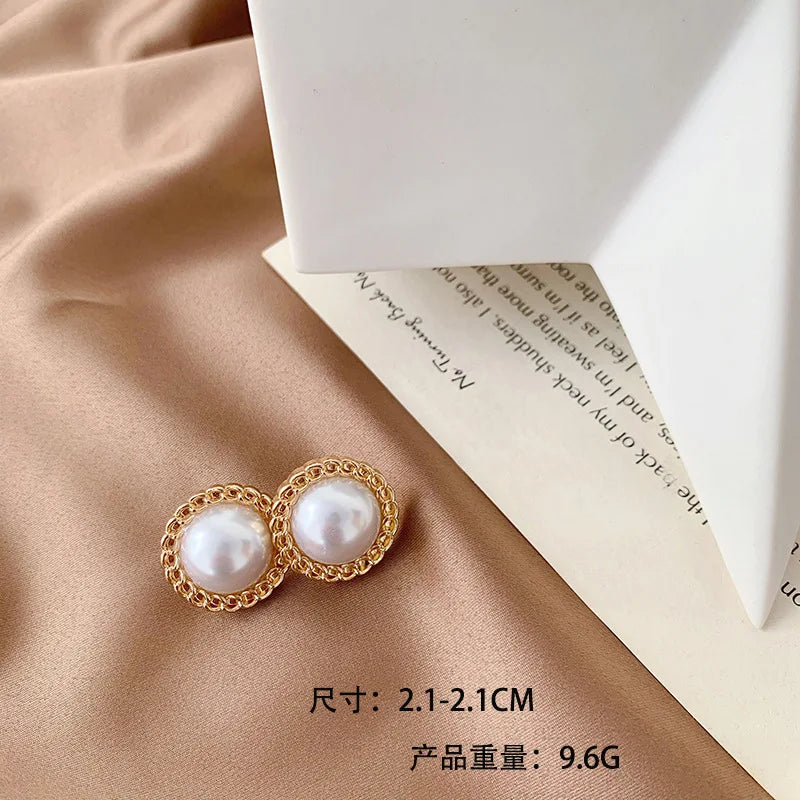 1Pair Pearl Ear Clip Earring For Women Non Piercing Clips On Earrings Stud Jewelry Fake Piercing Crystal Ear Cuffs Fashion Gifts