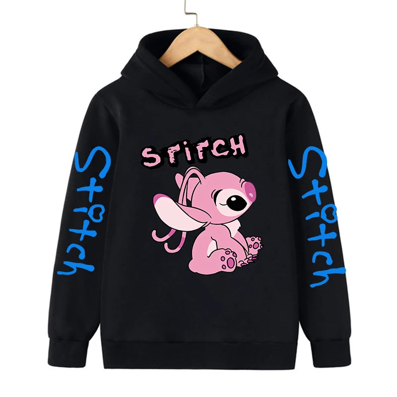 Funny Clothes Christmas Disney Stitch Hoodie Children Cartoon  Kid Girl Boy Lilo and Stitch Sweatshirt Hoody Baby Casual Top