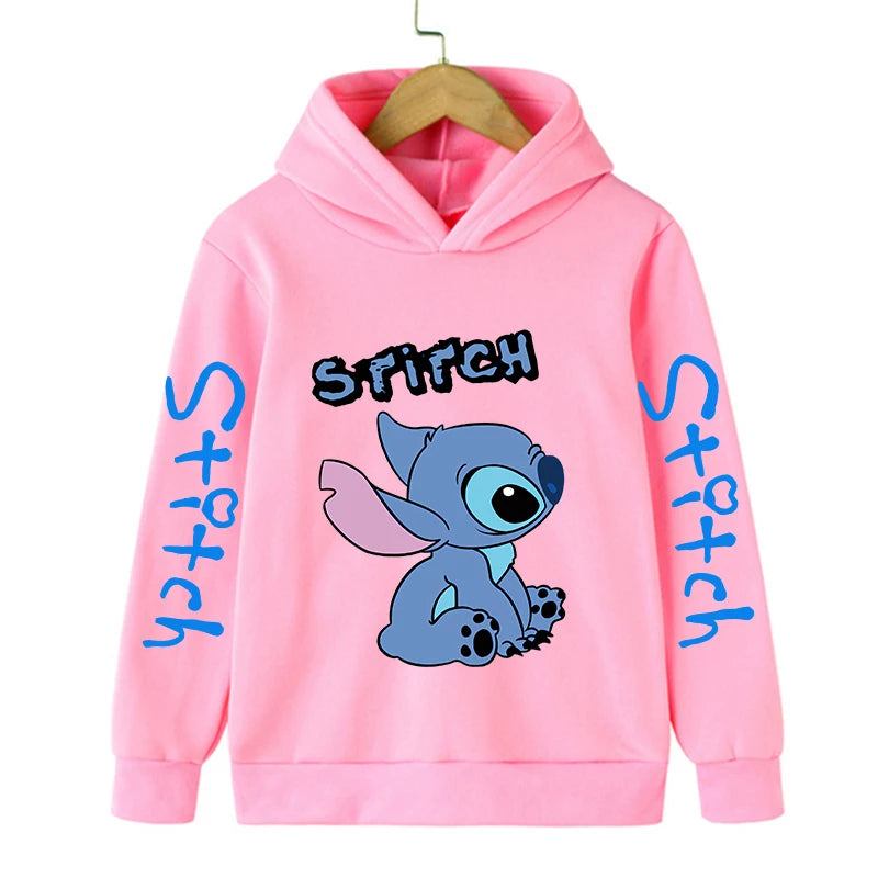 Funny Clothes Christmas Disney Stitch Hoodie Children Cartoon  Kid Girl Boy Lilo and Stitch Sweatshirt Hoody Baby Casual Top