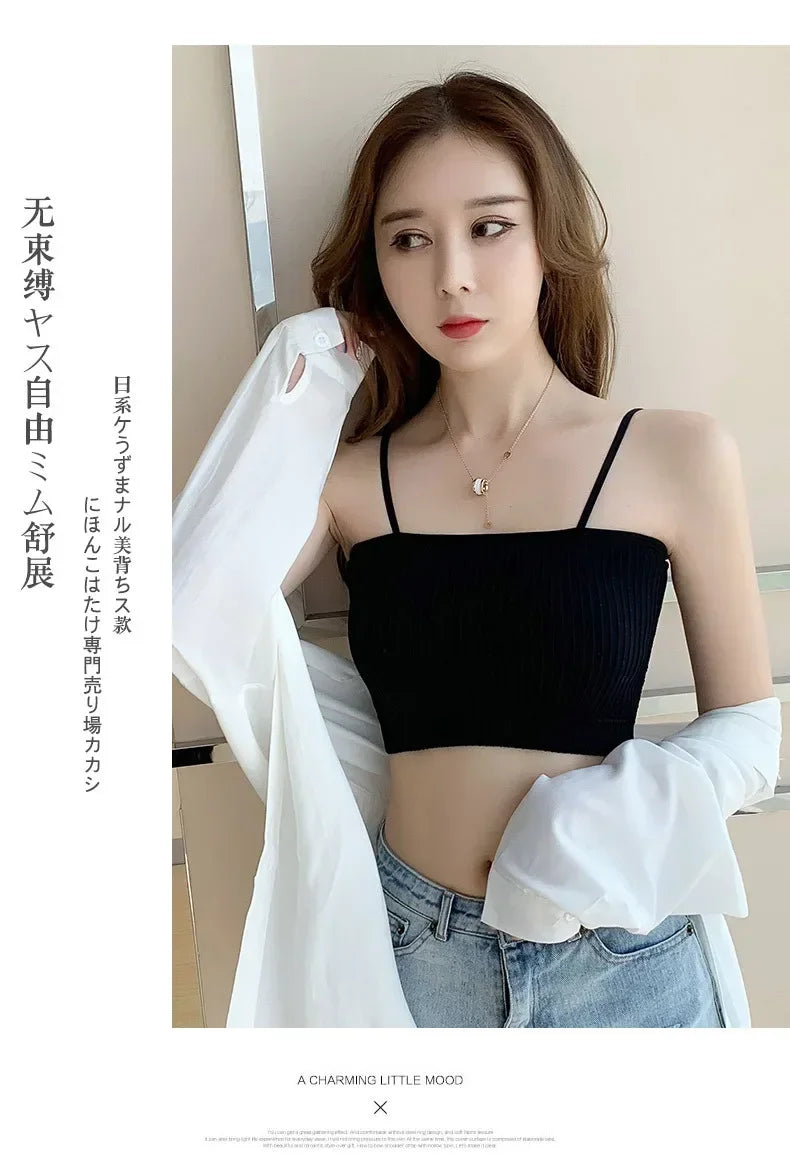 New Fashion Sexy Top Cotton Underwear Tube Top Bra Ladies Thread Bra Comfort Up Women Sports Bra Female Crop Top Sexy Lingerie