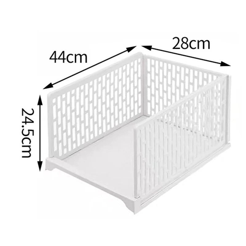 Stackable Wardrobe Drawer Units Organizer Clothes Closet Storage Boxes Shelves Plastic Divider Board Cube Toy Snacks Containers