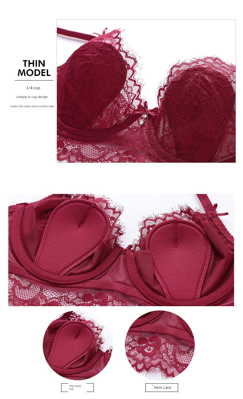 Beautiful Back Large Size Women's Lace Panties Passion Bra