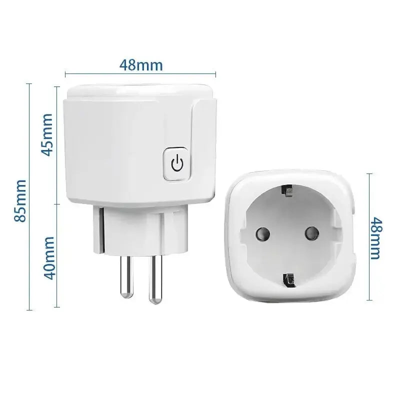 Tuya Smart Socket EU16A/20A Wifi Smart Plug With Power Monitoring Smart Life APP Remote Control Support Google Assistant Alexa