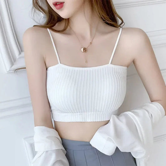 New Fashion Sexy Top Cotton Underwear Tube Top Bra Ladies Thread Bra Comfort Up Women Sports Bra Female Crop Top Sexy Lingerie