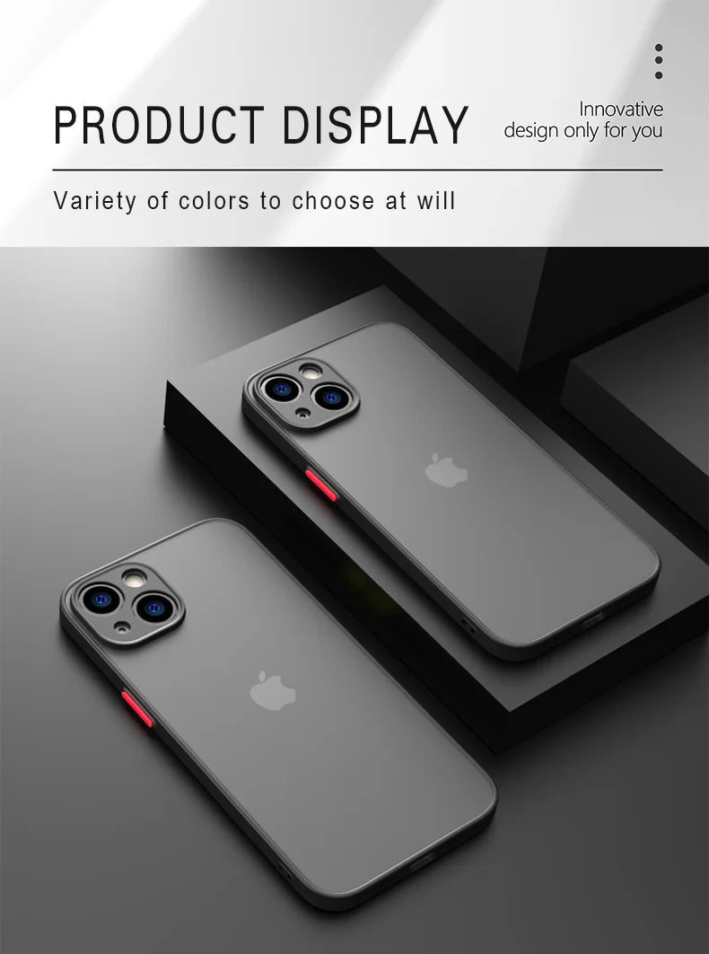 Matte Phone Case for IPhone 13 12 11 14 Pro Max Mini Luxury Soft Silicone Shockproof Case for IPhone X XS Max XR 15 7 8 Plus SE