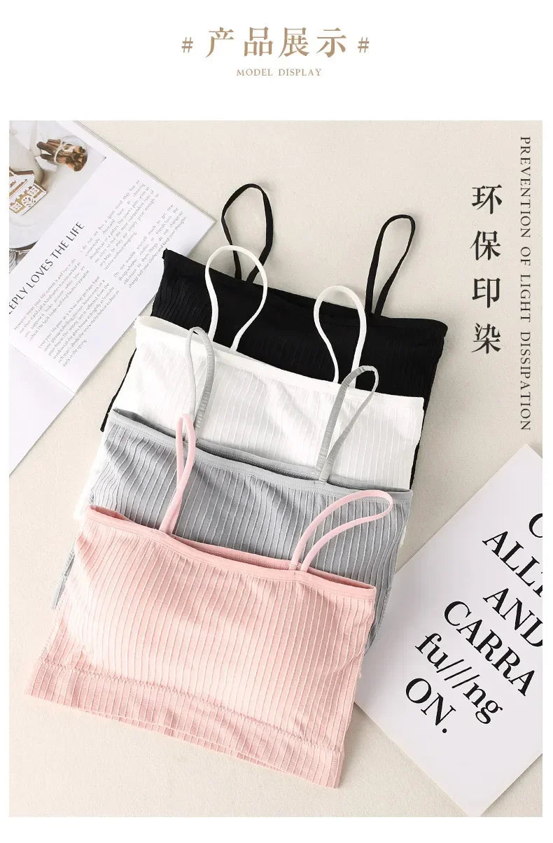 New Fashion Sexy Top Cotton Underwear Tube Top Bra Ladies Thread Bra Comfort Up Women Sports Bra Female Crop Top Sexy Lingerie