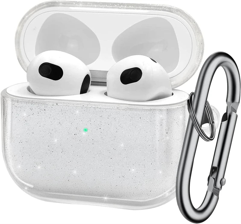 Bling Glitter Soft TPU Earphone Case for Airpods Pro 2 4 2024 Generation Air Pods 3 1 3rd Gen with Keychain Cover Accessories