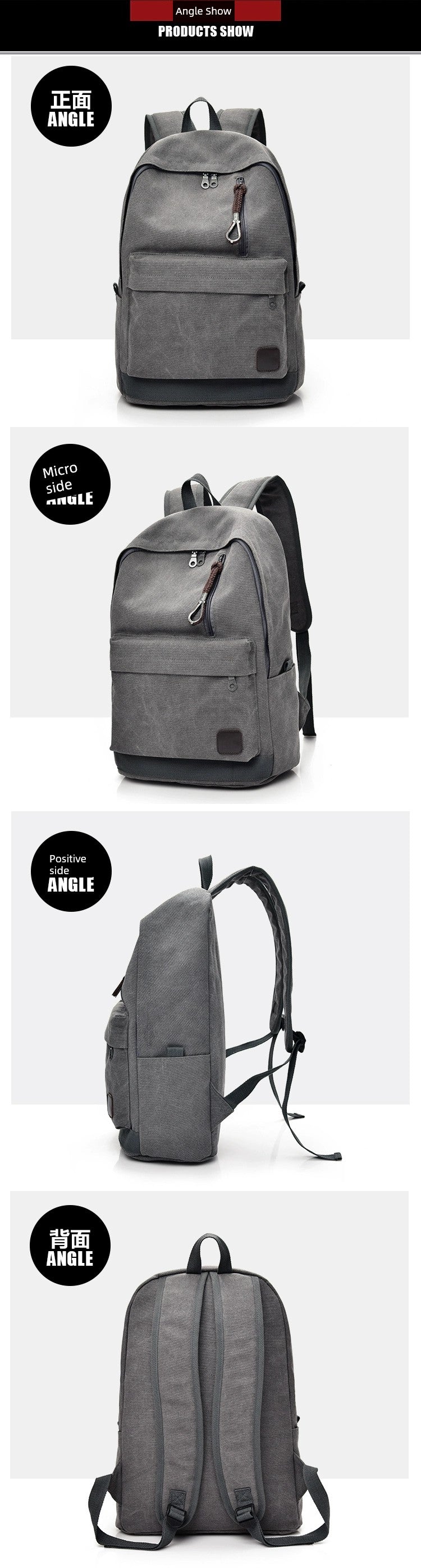 Travel Canvas Junior High School K-style Men Backpack