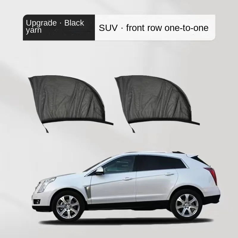 2pcs Car Rear Side Window Sunshade UV Protect Shield Mesh Prevent Mosquito Sunshine Privacy Protection Foldable Curtain