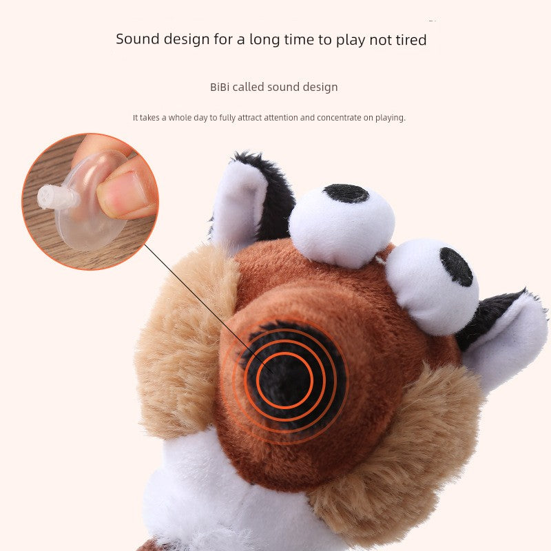 Long Dog Cartoon Long Neck Animal Gnawing Toy Sound Grinding Accompany Bichon Corgi Golden Retriever Samo