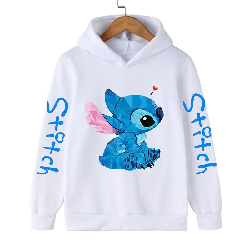 Funny Clothes Christmas Disney Stitch Hoodie Children Cartoon  Kid Girl Boy Lilo and Stitch Sweatshirt Hoody Baby Casual Top