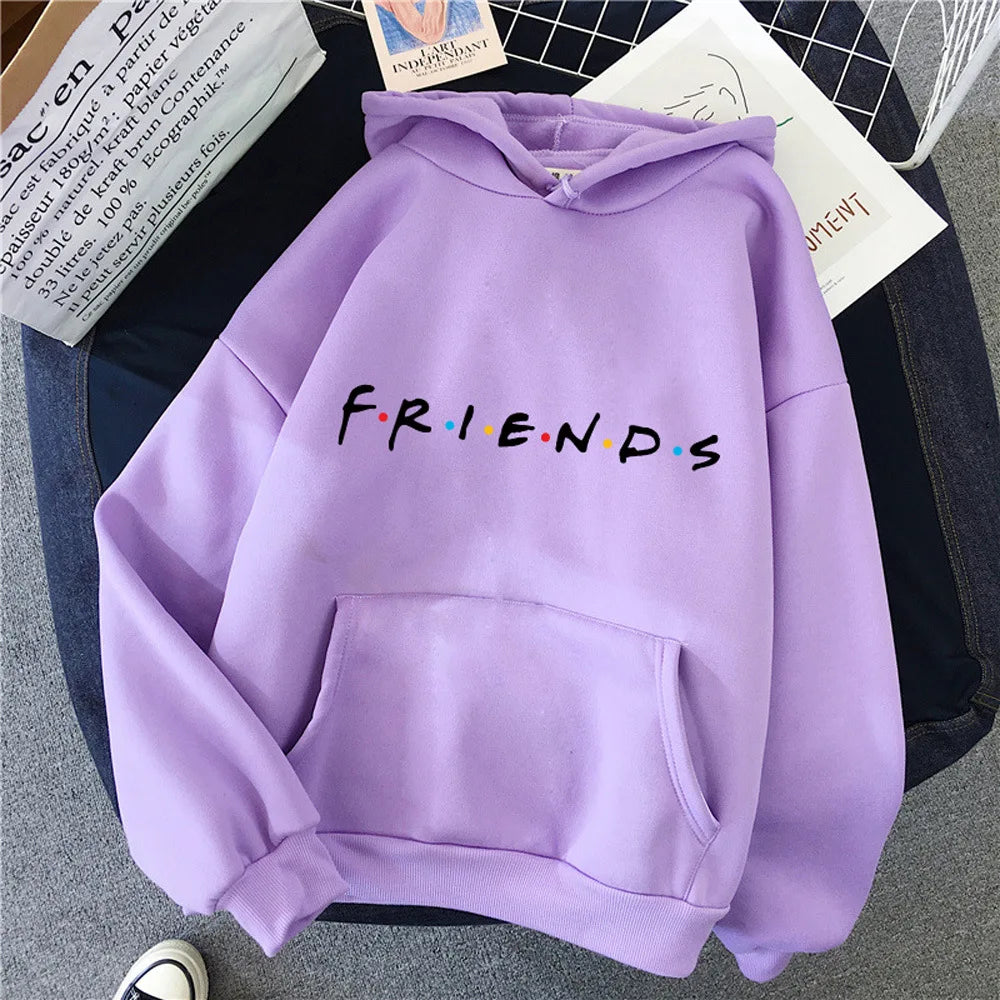 2024 Popular Spring/Summer Women's Friends Printed Women's Loose Casual Brand Popular Comfortable Academy Style Pullover