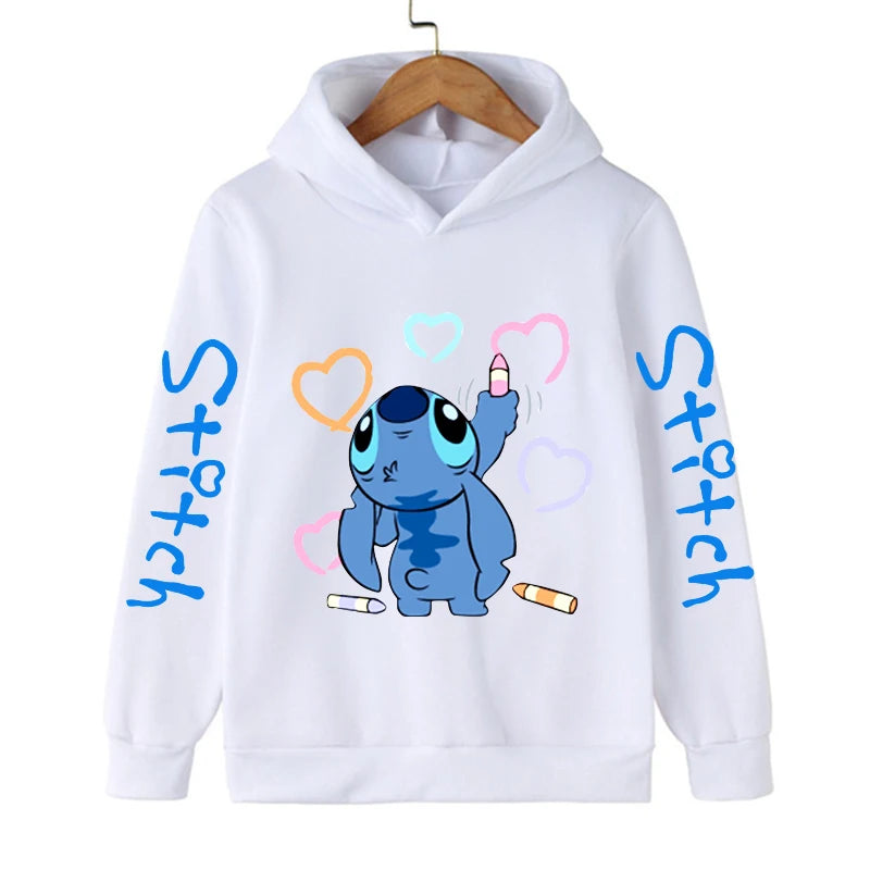 Funny Clothes Christmas Disney Stitch Hoodie Children Cartoon  Kid Girl Boy Lilo and Stitch Sweatshirt Hoody Baby Casual Top