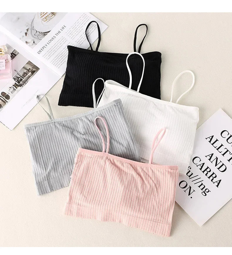 New Fashion Sexy Top Cotton Underwear Tube Top Bra Ladies Thread Bra Comfort Up Women Sports Bra Female Crop Top Sexy Lingerie